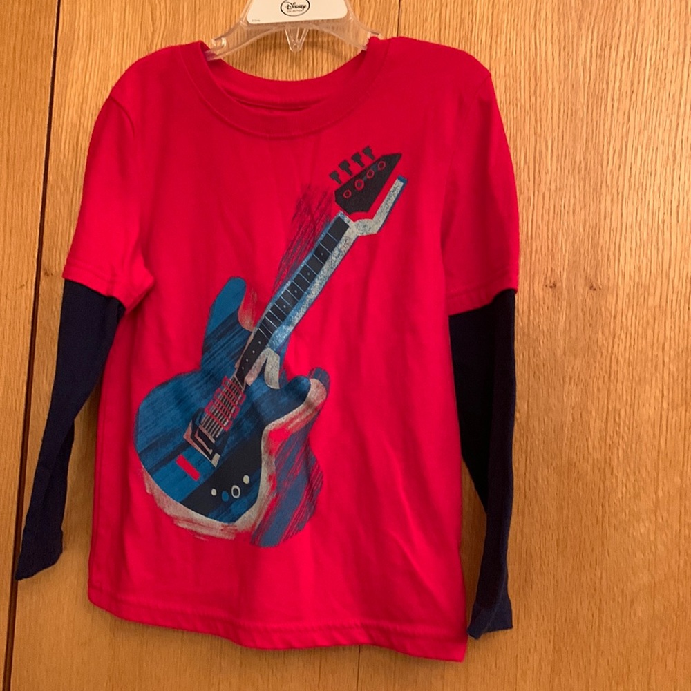 Circo boy’s size 5T double tee red shirt LS electric guitar graphic t shirt EUC